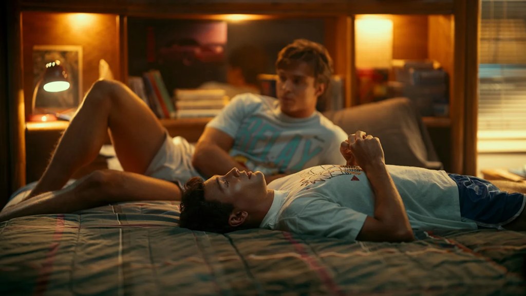 Cooper Koch and Nicholas Alexander Chavez in "Monsters: The Lyle and Erik Menendez Story" (Netflix)
