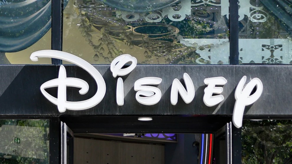 The Disney logo is displayed on the facade of the Disney Store in Paris