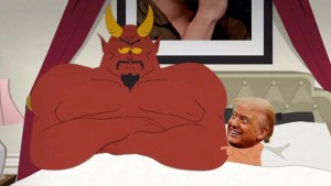 Trump in bed with the devil, South Park 2025