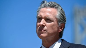 Gov. Gavin Newsom speaks at Google San Francisco office in August 2025. (Credit: Tayfun Coskun/Anadolu via Getty Images)