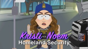 Kristi Noem as depicted on South Park, August 2025