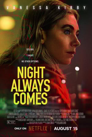 Night Always Comes movie 2025 poster.