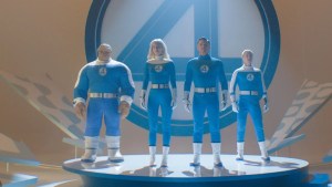 Ebon Moss-Bachrach, Vanessa Kirby, Pedro Pascal and Joseph Quinn in "The Fantastic Four: First Steps" (Marvel Studios)