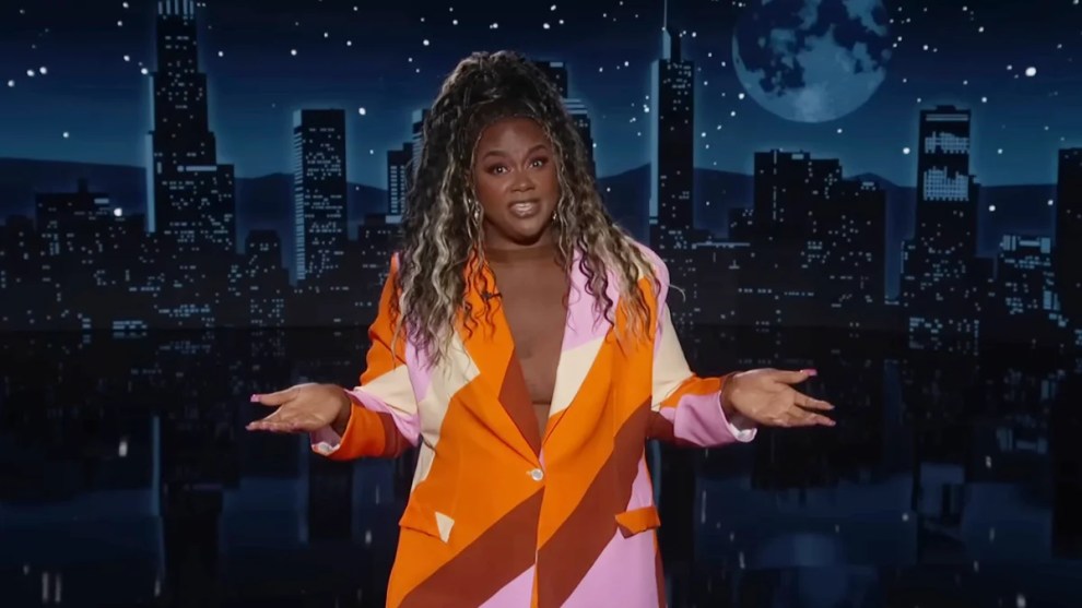 Nicole Byer hosting the August 14, 2025 edition of "Jimmy Kimmel Live!" (ABC)