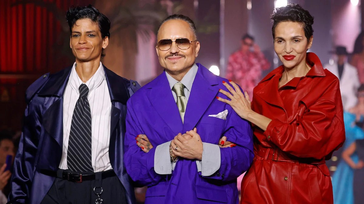 Willy Chavarria walks the runway at the end of the Willy Chavarria Menswear Spring/Summer 2026 show in Paris. (Source: Thierry Chesnot/Getty Images)