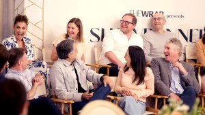 (L to R, clockwise) Jennie Snyder Urman, Meg Merinis, Patrick Schumacker, Justin Halpern, Eric Tuchman, Yahlin Chang, Eric Ledgin and Justin Spitzer (Credit: Randy Shropshire for TheWrap)