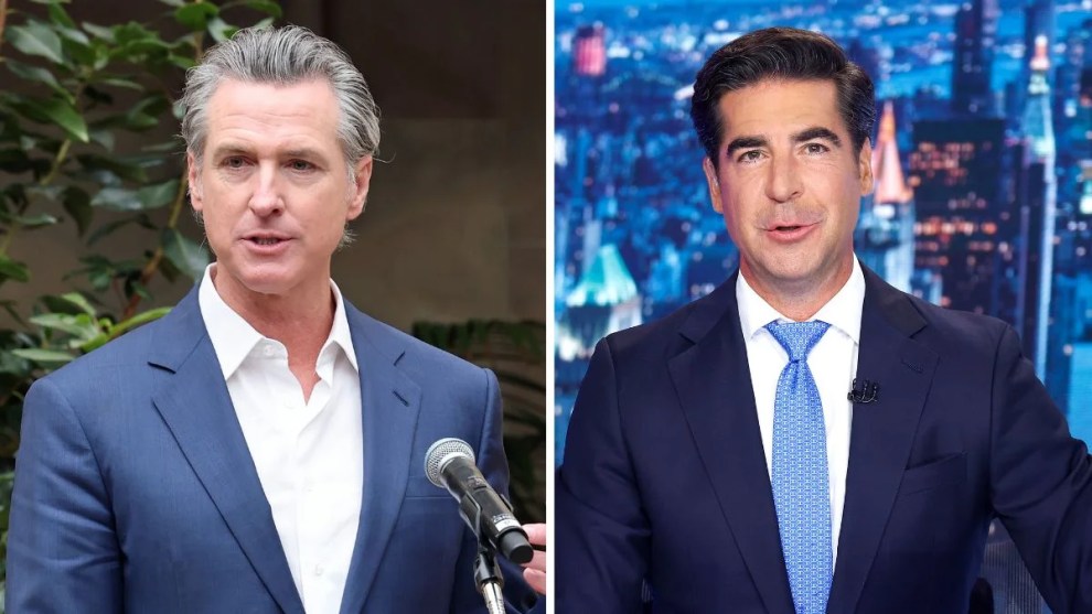 Gavin Newsom, Jesse Watters (Credit: Getty Images)