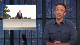 Seth Meyers Is Pretty Sure He Knows Why Trump Randomly Took Questions on the White House Roof | Video