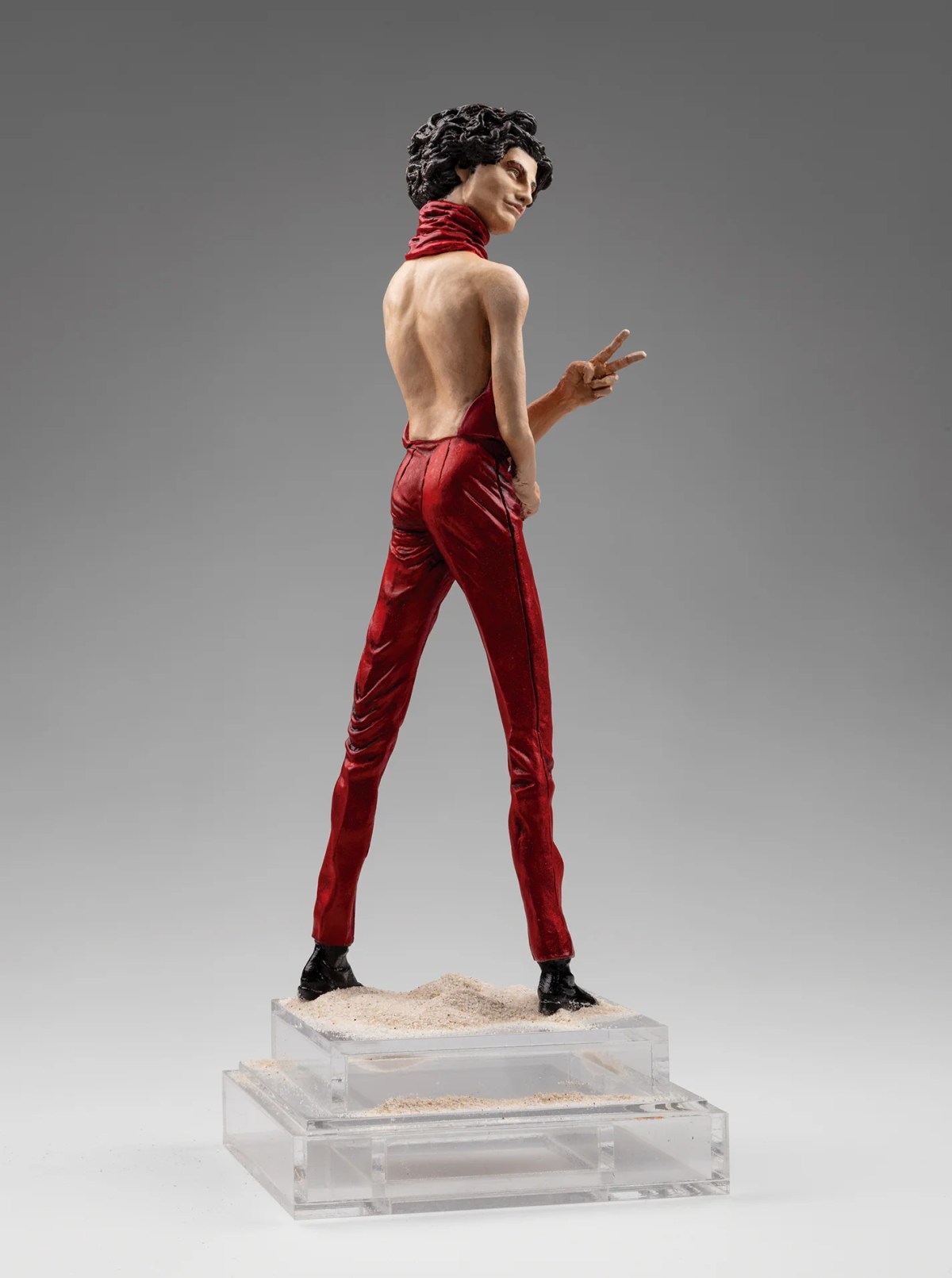 Red Carpet (Timothée) (2024) Resin, acrylic paint, plexiglass, sand