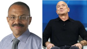 Joe Davidson, The Washington Post (Credit: Julia Ewan/The The Washington Post via Getty Images) and Jeff Bezos (Credit:Michael M. Santiago/Getty Images)